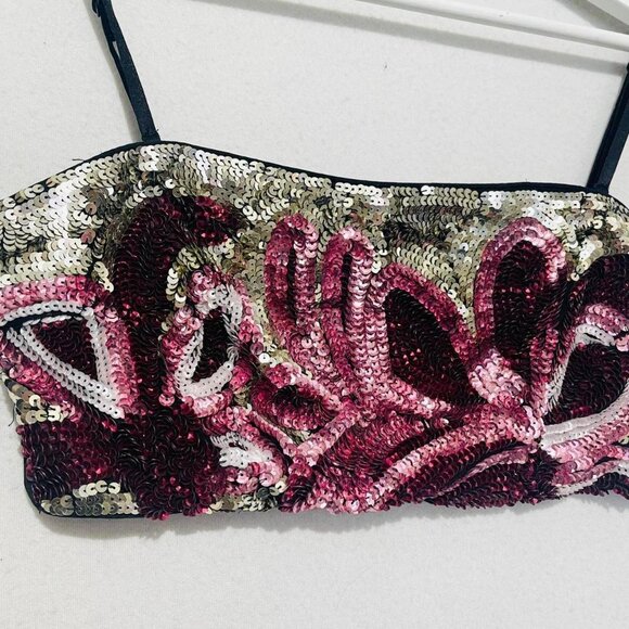 Sequin Crop Top cami - Picture 3 of 8